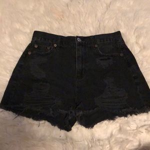 Black American eagle mom shorts